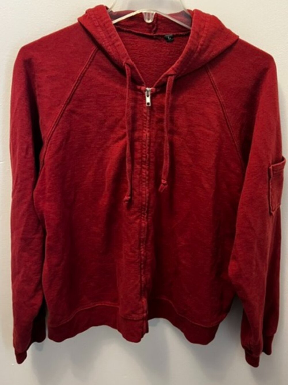 Women's For Joseph Zip Hooded Sweatshirt Jacket, Maroon, Size L, Good Cond!